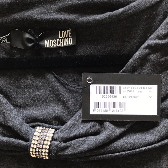 LOVE MOSCHINO. NEW dark gray dress size 8 , ITALY - Picture 7 of 8